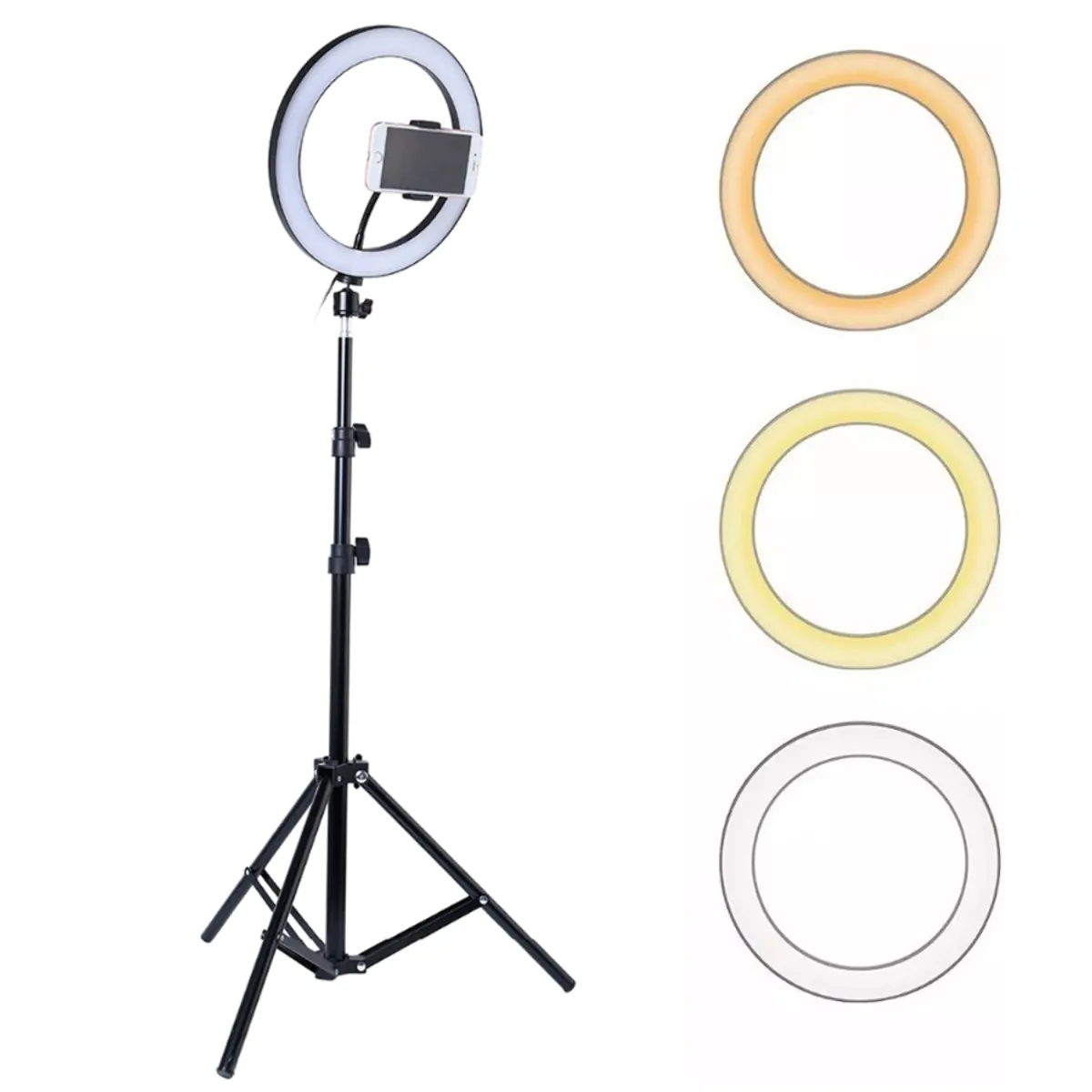 GENERICO - Aro De Luz LED Con Trípode Y Soporte Para Celular 26 Cm