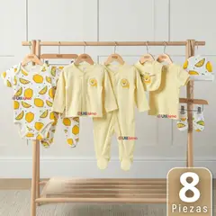 JUMP KIDS - Set Ajuar Bebé 8 Piezas Surtido NIÑO 100% Algodón