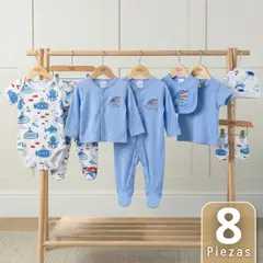 JUMP KIDS - Set Ajuar Bebé 8 Piezas Surtido NIÑO 100% Algodón