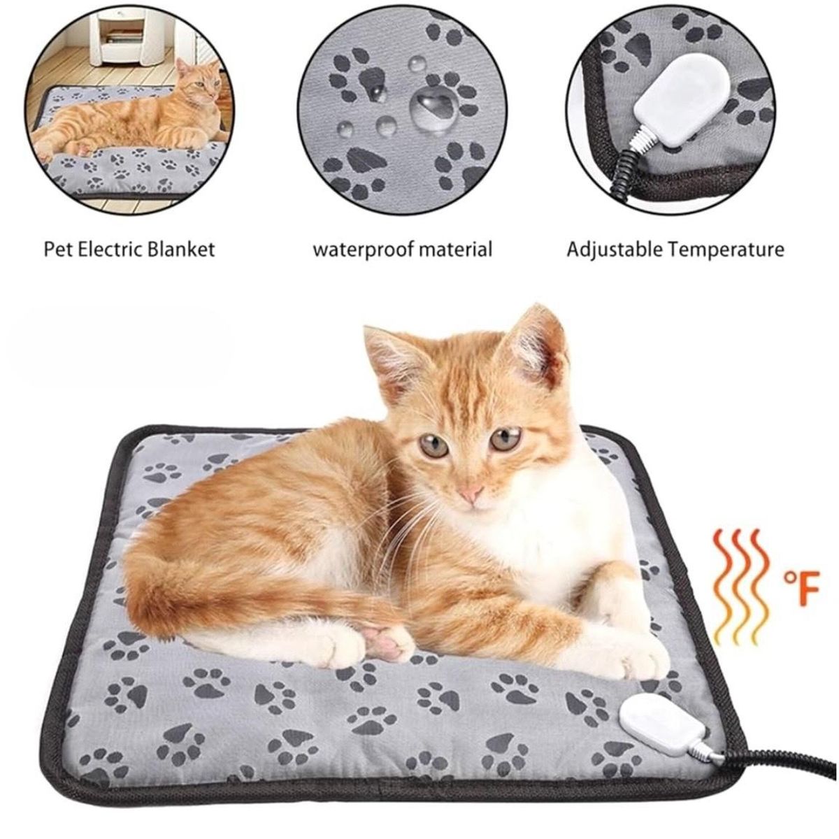 GENERICO - Manta Térmica Para Mascotas Cama Calefactora Perros Gatos 45x45cm