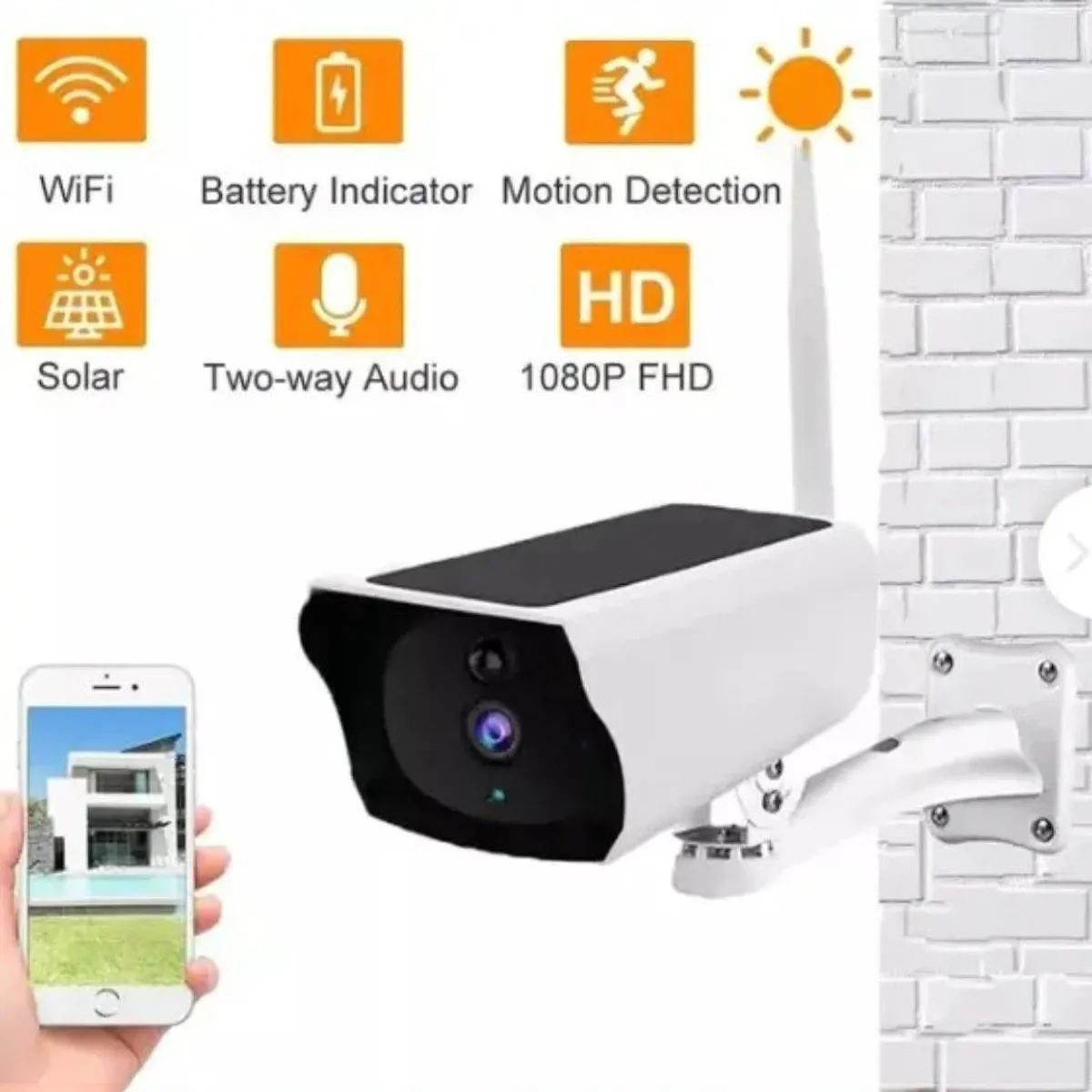 GENERICO - Cámara De Seguridad Solar Ip 1080p Wifi - Exterior