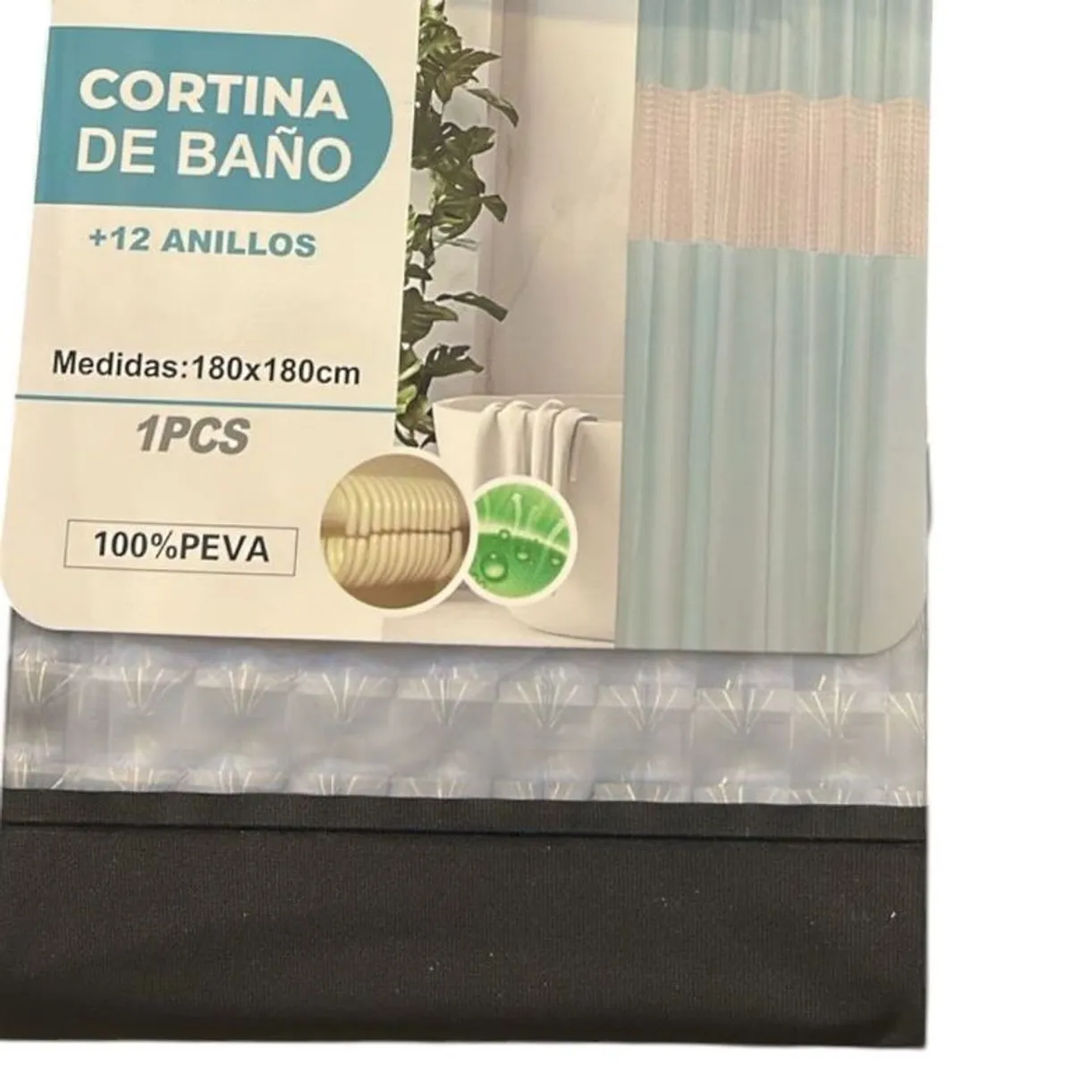 GENERICO - Cortina de Baño Impermeable 180x180Cm