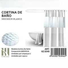 GENERICO - Cortina de Baño Impermeable 180x180Cm
