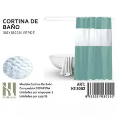GENERICO - Cortina de Baño Impermeable 180x180Cm