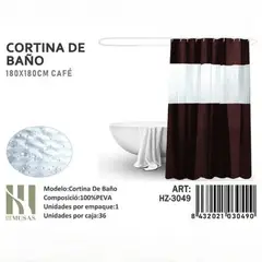 GENERICO - Cortina de Baño Impermeable 180x180Cm