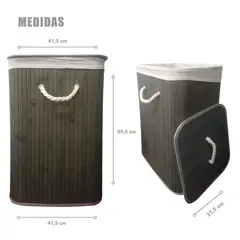 GENERICO - Cesto De Ropa Rectangular Bambú
