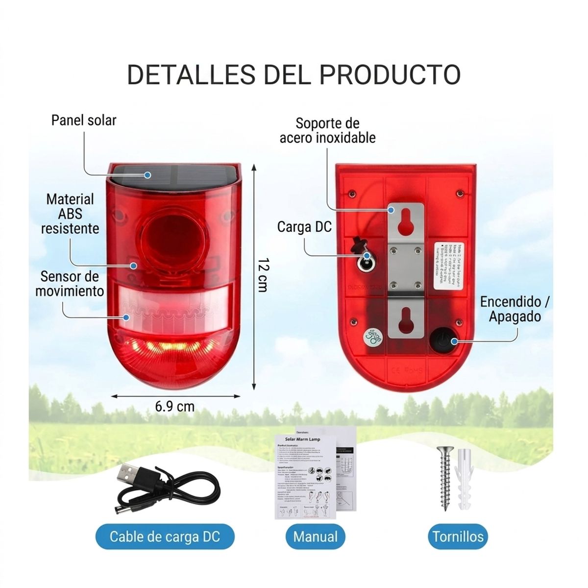 MOVI - PACK 2 ALARMA SOLAR CON SENSOR DE MOVIMIENTO 129 DB IMPERMEABLE