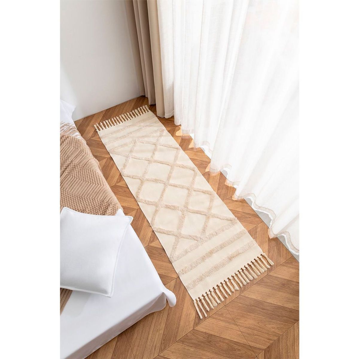 GENERICO - Alfombra De Lino y Algodón Con Diseño2  60 x210