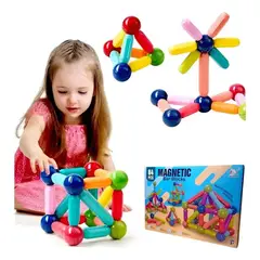 GENERICO - Bloques Magnéticos X 84 Piezas Multicolor