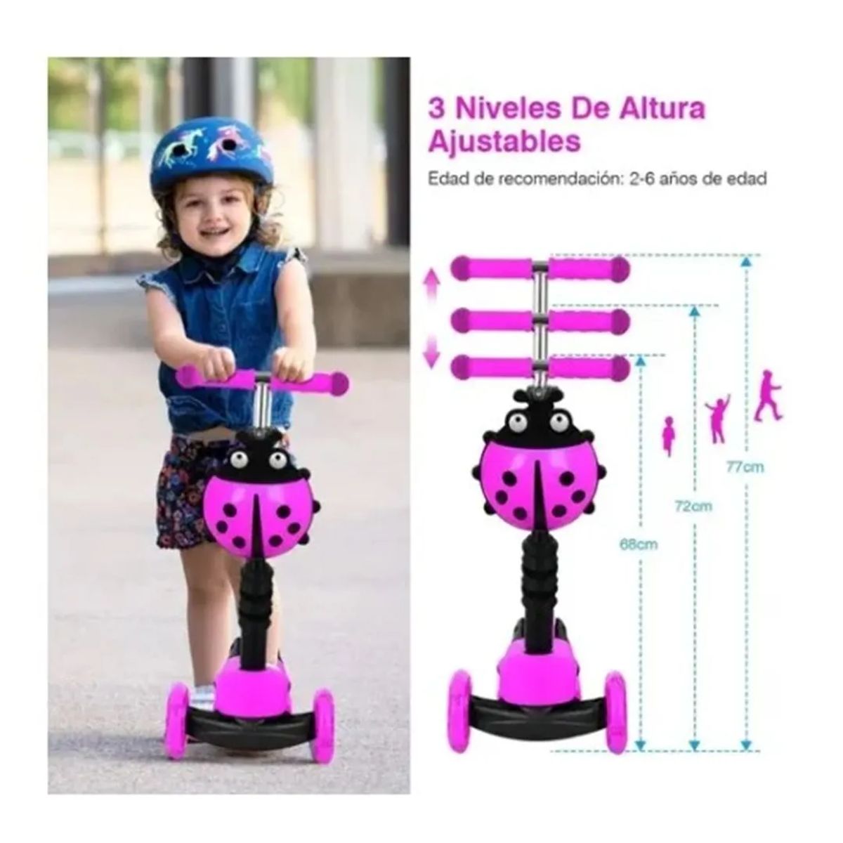 GENERICO - Scooter Monopatin 3 en 1 Ajustable