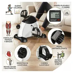 GENERICO - Mini Bicicleta Estática Pedalera Con Pantalla Lcd Spinning