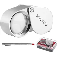 KUANGYE - Kit Geología Lupa 30x Caja + Rayador Con Imán