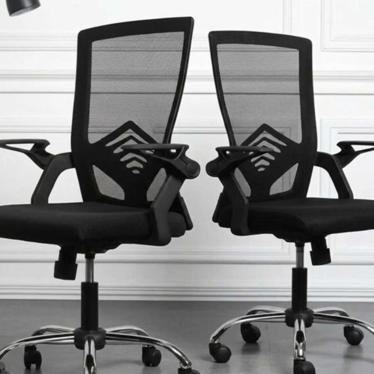 GENERICO - Pack 2 Sillas de Oficina Ergonómica con Apoyabrazos Reclinables y Soporte Lumbar