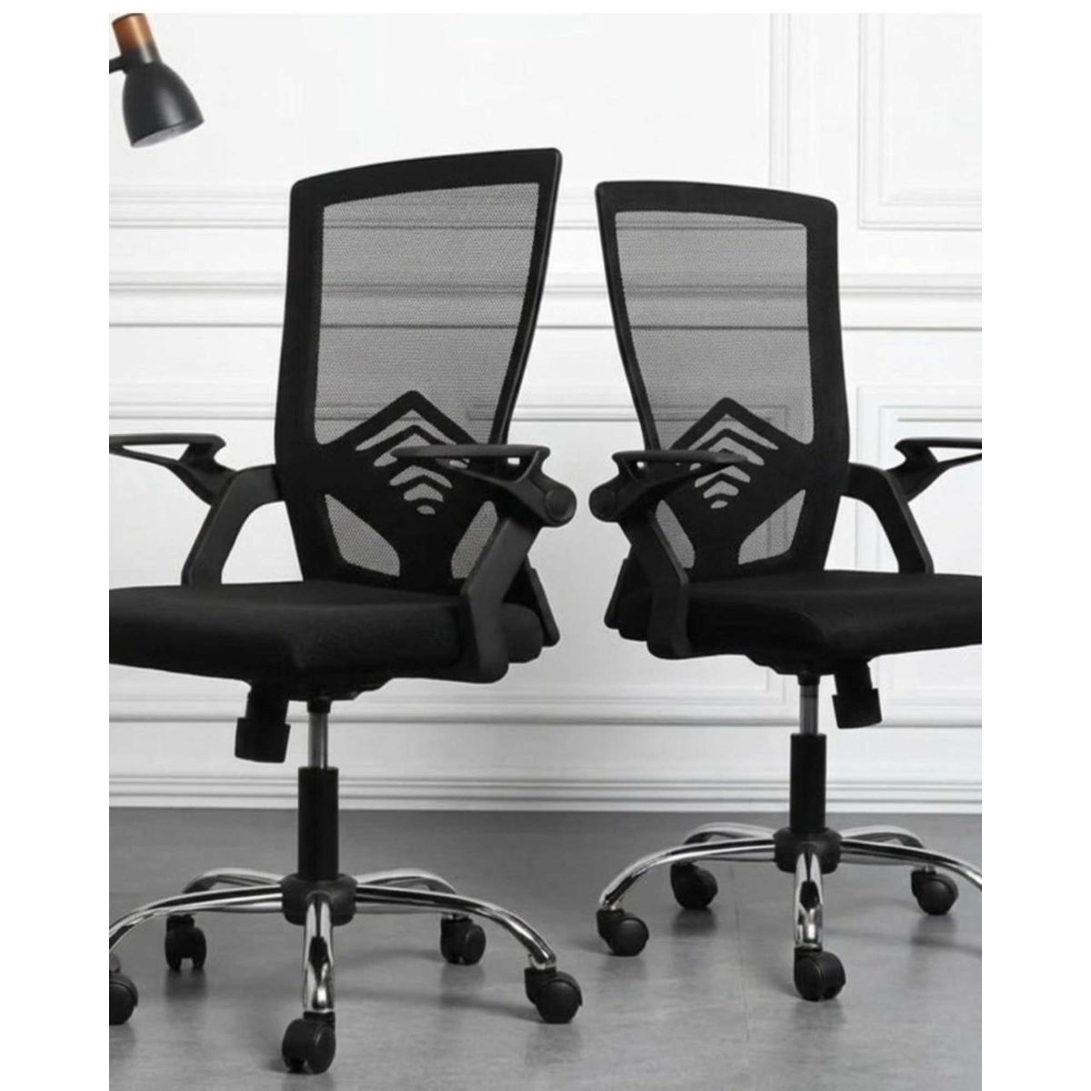 GENERICO - Pack 2 Sillas de Oficina Ergonómica con Apoyabrazos Reclinables y Soporte Lumbar