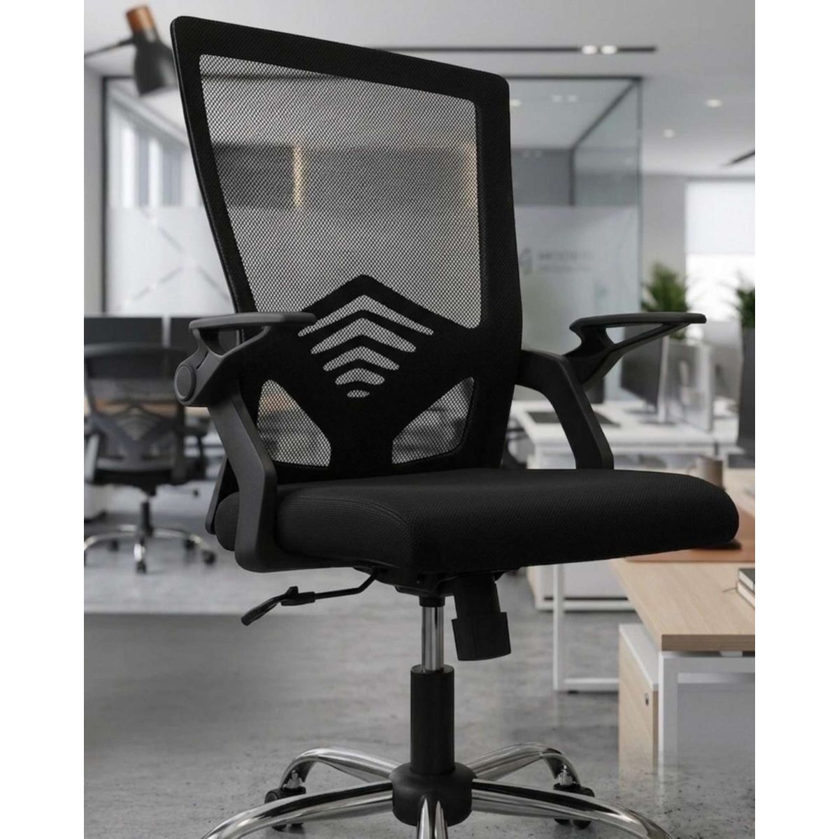 GENERICO - Silla de Oficina Ergonómica con Apoyabrazos Reclinables y Soporte Lumbar