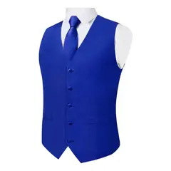 SN SONEC - Gilet Satin Formal Hombre Chaqueta sin mangas Chaquetilla Matrimonio