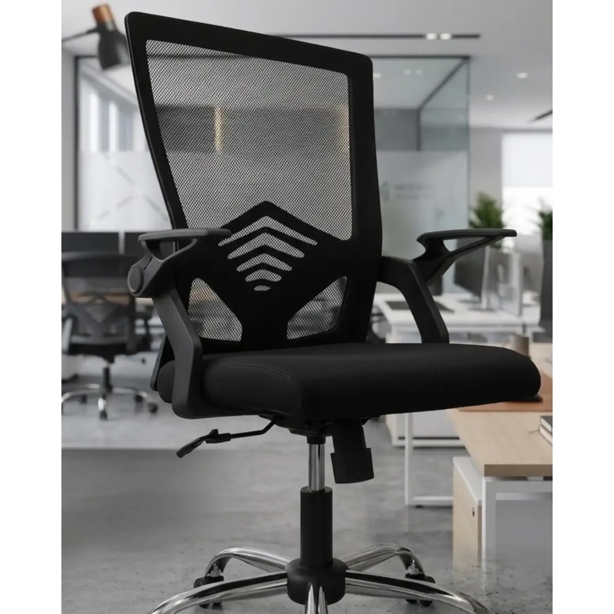 GENERICO - Silla de Oficina Ergonómica con Apoyabrazos Reclinables y Soporte Lumbar