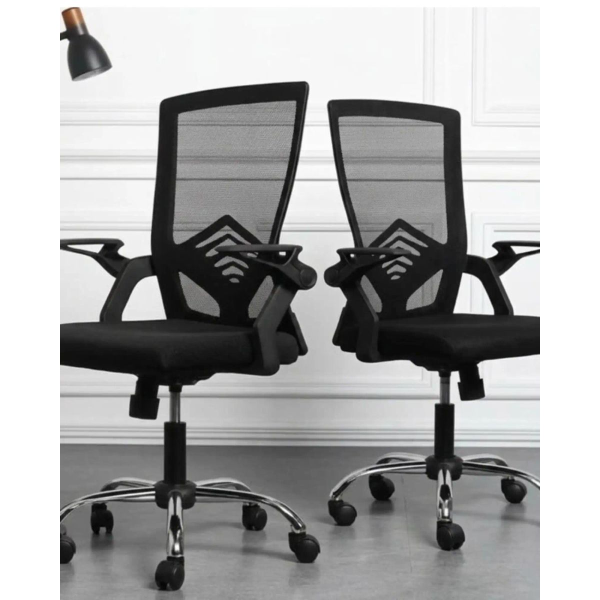 GENERICO - Pack 2 Sillas de Oficina Ergonómica con Apoyabrazos Reclinables y Soporte Lumbar