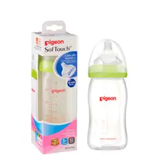 PIGEON - Mamadera Biberón Anti-cólicos Softouch Vidrio 240 Ml