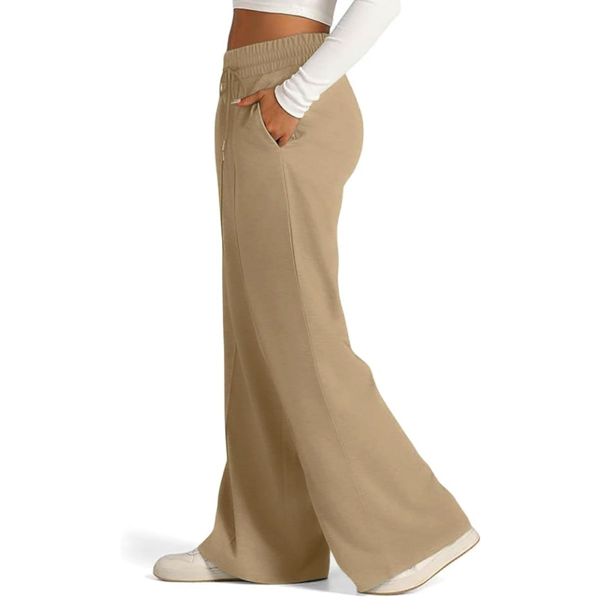 AGW - Pantalón Buzo Algodón Palazzo Elasticado Pretina Ancha Wide Leg Oversize