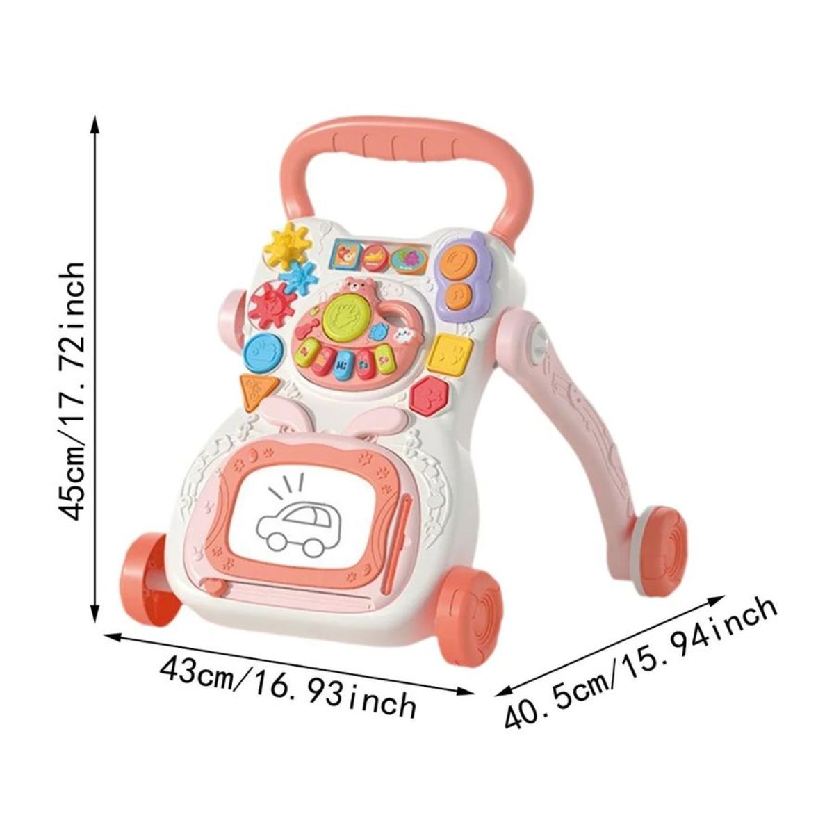 GENERICO - Caminador Andador Musical Interactivo Para Bebés Rosa
