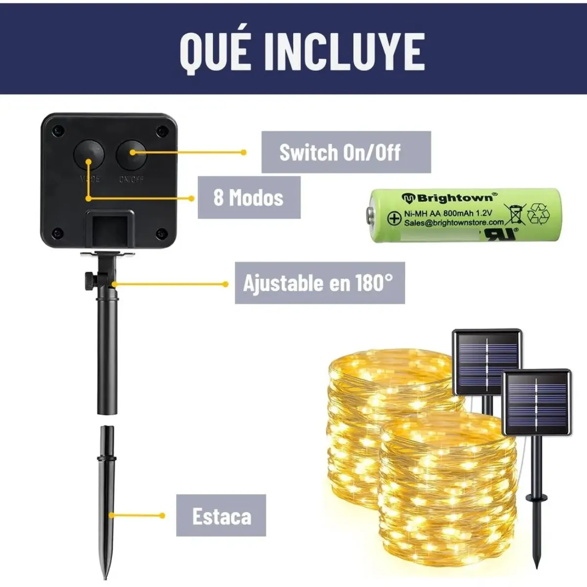 GENERICO - Guirnalda Solar Alambre Set 2 X20m Labg