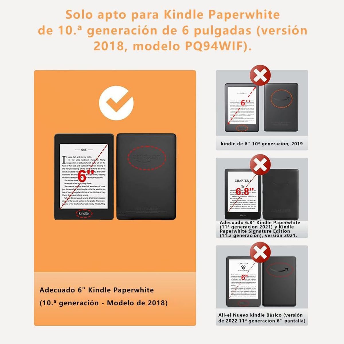 KUANGYE - Funda Para Kindle Paperwhite 10th Gene 2018 Pq94wif