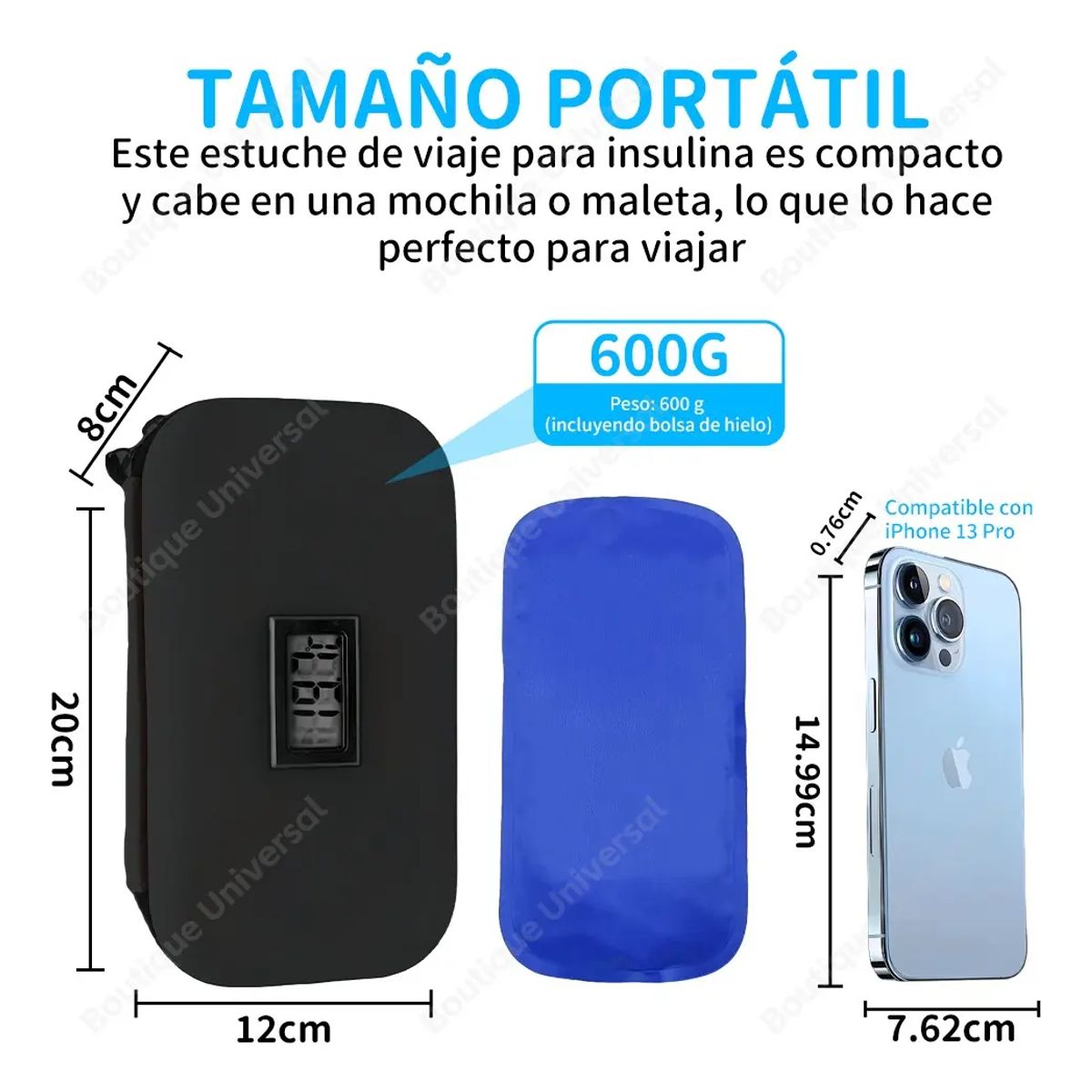 VERCI - Porta Insulina Estuche Cooler Diabéticos + 2 Hielos
