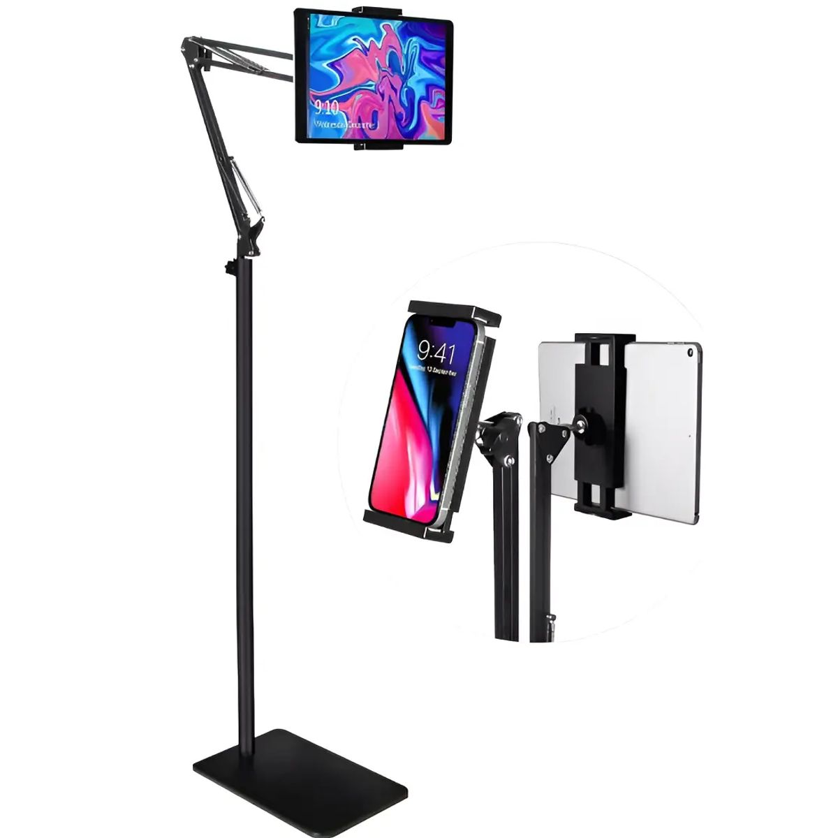 GENERICO - Soporte Tablet Pedestal Flexible Soporte Celular Suelo 360°.