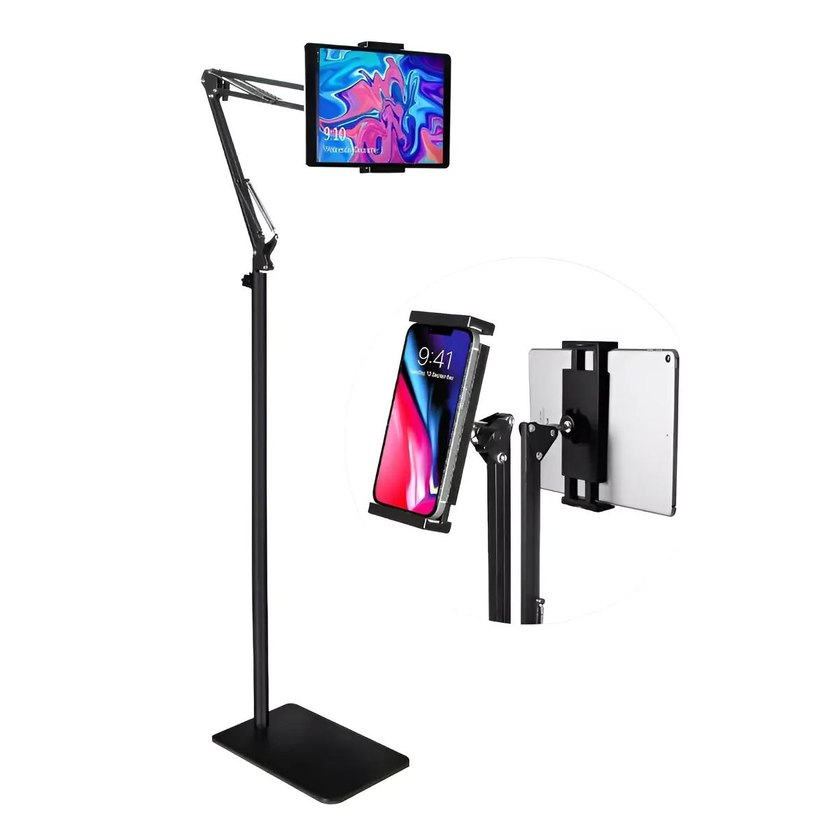 GENERICO - Soporte Tablet Pedestal Flexible Soporte Celular Suelo 360°.