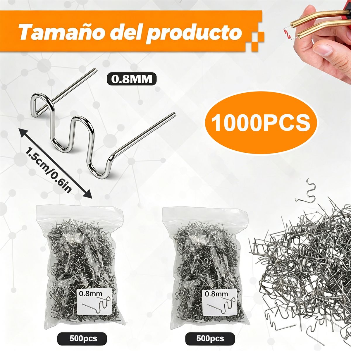 GENERICO - 1000 Piezas Grapas Calientes Para Soldadura De Plástico Accesorios Para Reparación