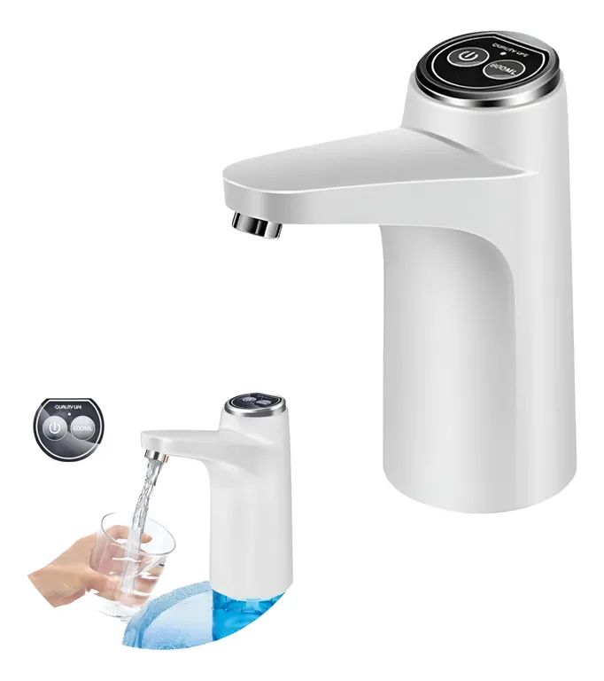 SUPERCENTER Dispensador De Agua Eléctrico Portátil Bomba Usb Botellon Blanco