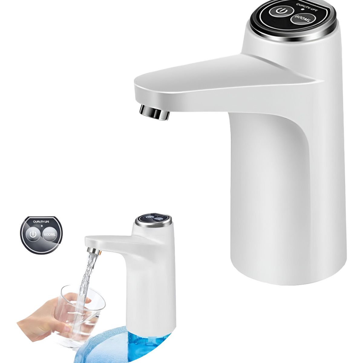 SUPERCENTER - Dispensador De Agua Eléctrico Portátil Bomba Usb Botellon Blanco
