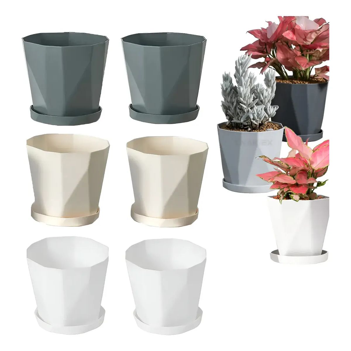 GENERICO - 6 Pcs Moldes De Macetas De Plastico Con Jardinera Pallet