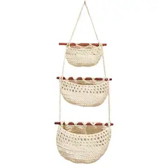 VATYERTY - Cesta de almacenamiento de cuerda de algodón para colgar en la pared