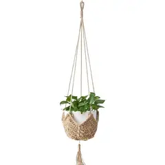 VATYERTY - Colgante para plantas de macramé, macetero colgante de 101 cm, marrón