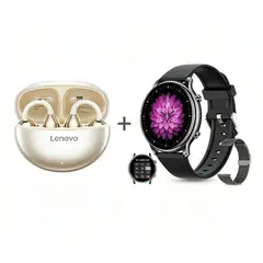 LENOVO - Y66 Smartwatch+Audífonos Auriculares Bluetooth Clip TA140-Blanco