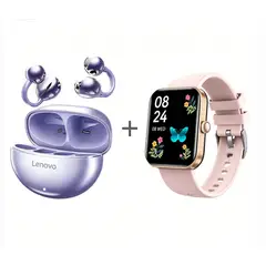LENOVO - F16 Smartwatch+Audífonos Auriculares Bluetooth Clip TA140-Morado
