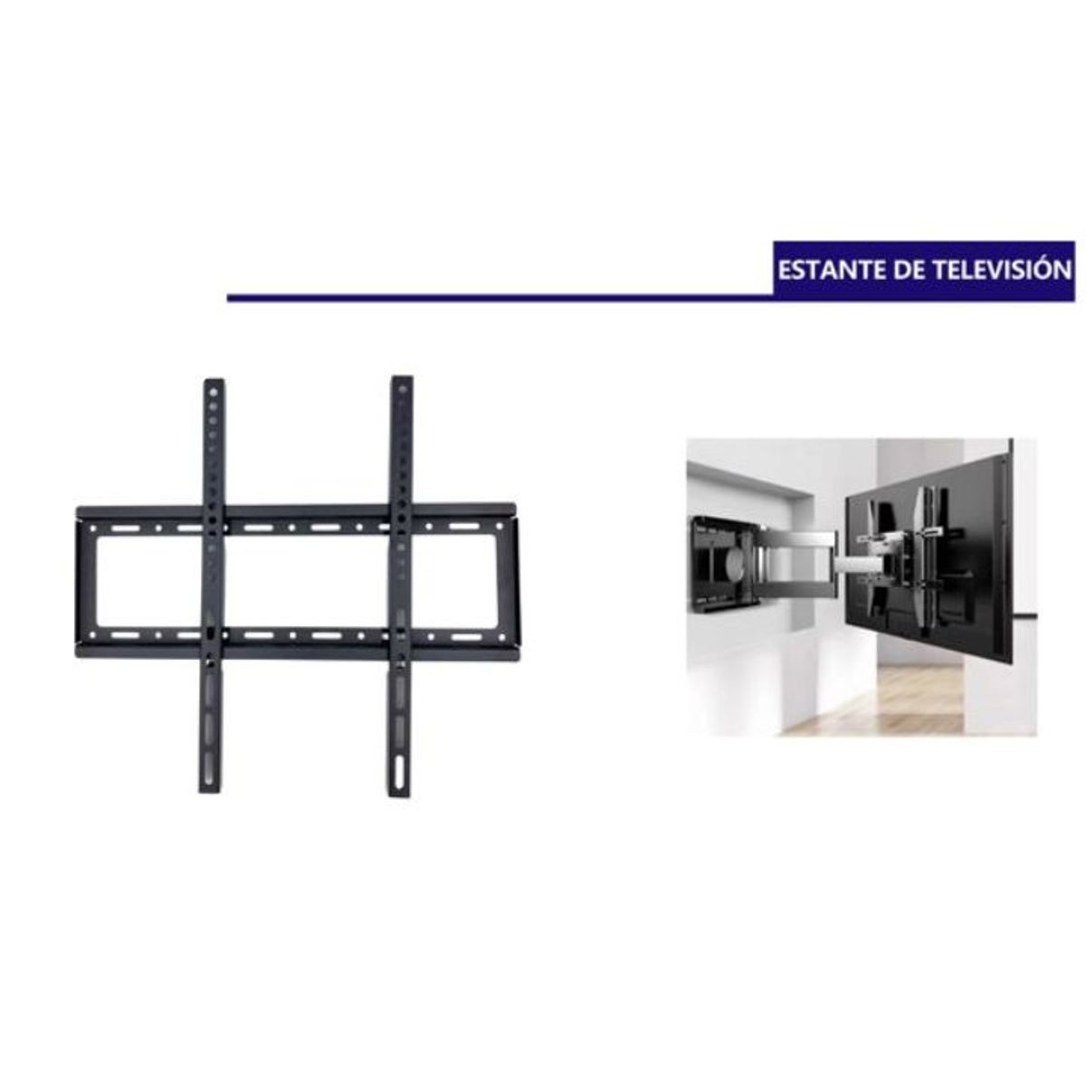 GENERICO - Soporte De Pared Para TV 26-60 Pulgadas - Acero Reforzado Negro - Carga Máxima 45kg - Universal