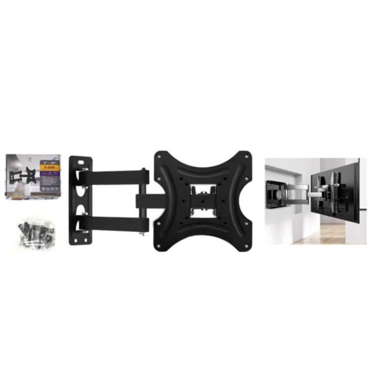 GENERICO - Soporte De Pared Para TV 17-42 Pulgadas - Acero Reforzado Negro - Carga Máxima 25kg Universal