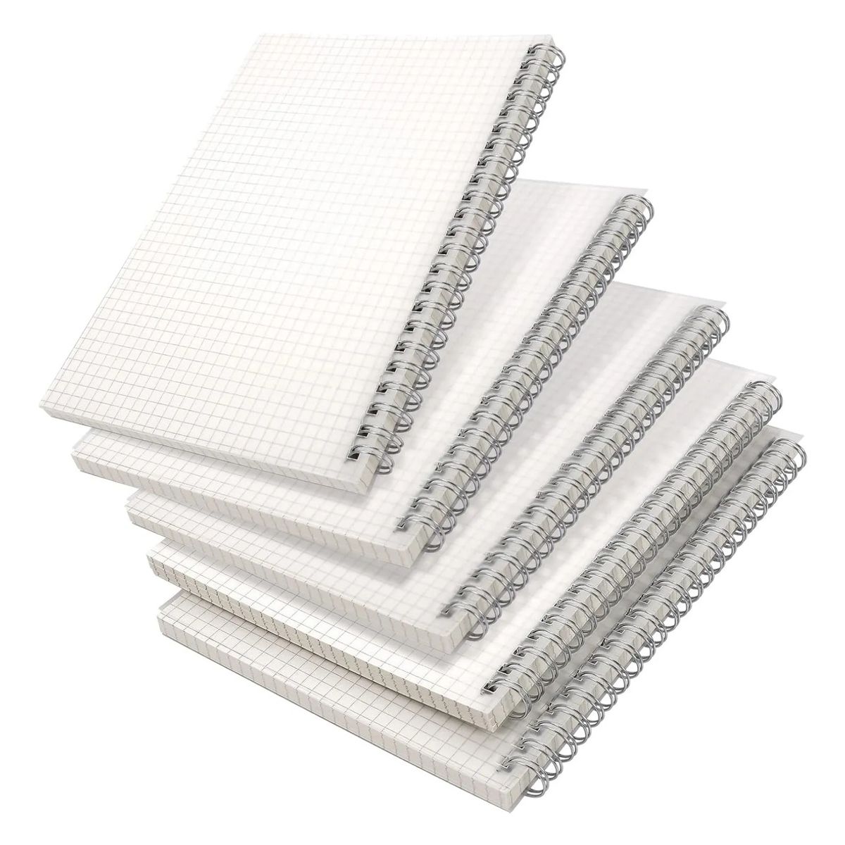 GENERICO - 4 Cuadernos A5 Espiral Cuadrícula 80 Hojas Escuela Oficina