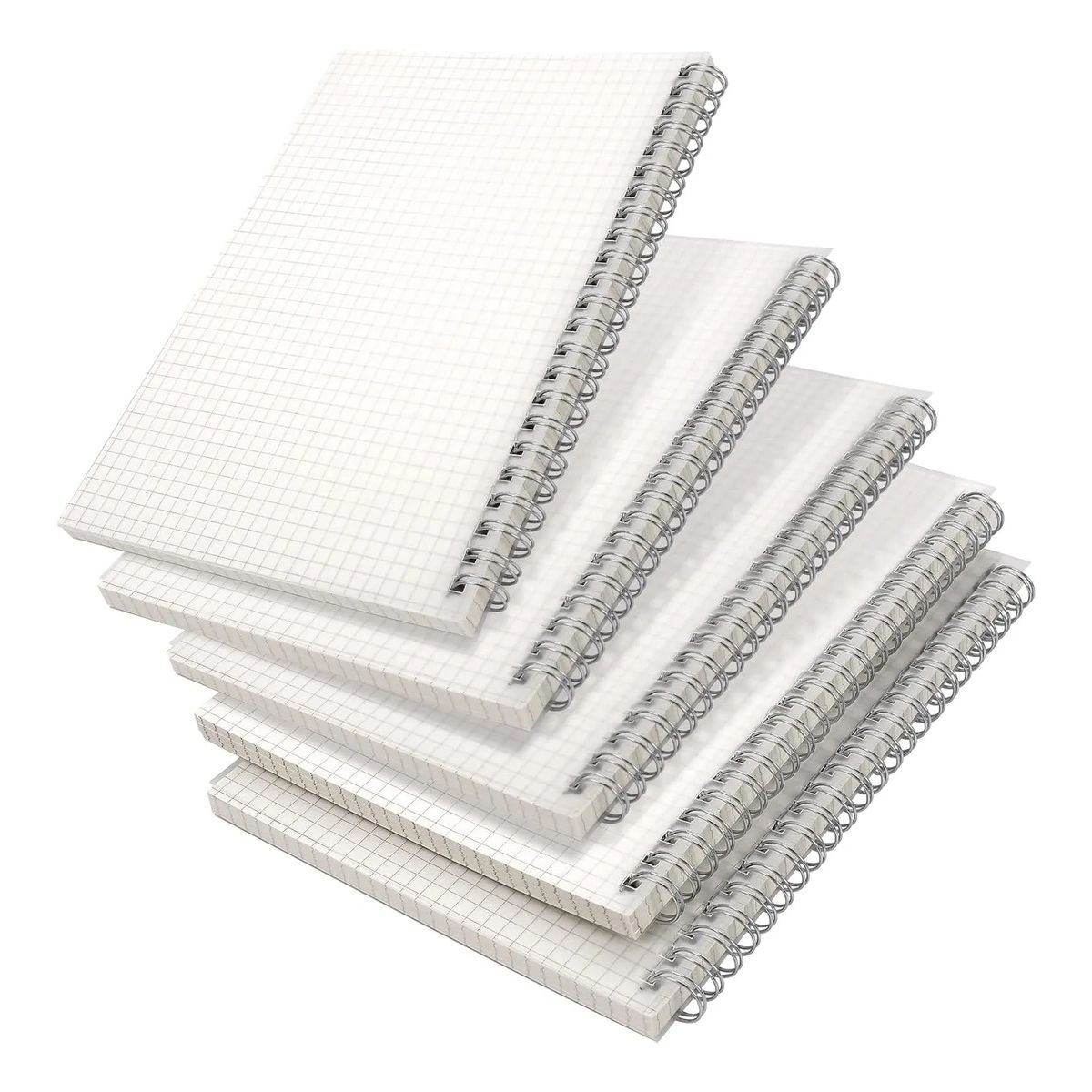 GENERICO - 4 Cuadernos A5 Espiral Cuadrícula 80 Hojas Escuela Oficina