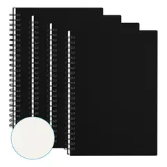 GENERICO - A5 Cuaderno De Notas En Espiral Paquete De 4pcs 60 Hojos-Cuadriculada