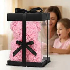 MOVI - Oso Rosas Eternas Regalo Con Caja Aniversario Goma Eva 25cm