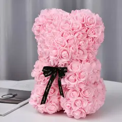 MOVI - Oso Rosas Eternas Regalo Con Caja Aniversario Goma Eva 25cm