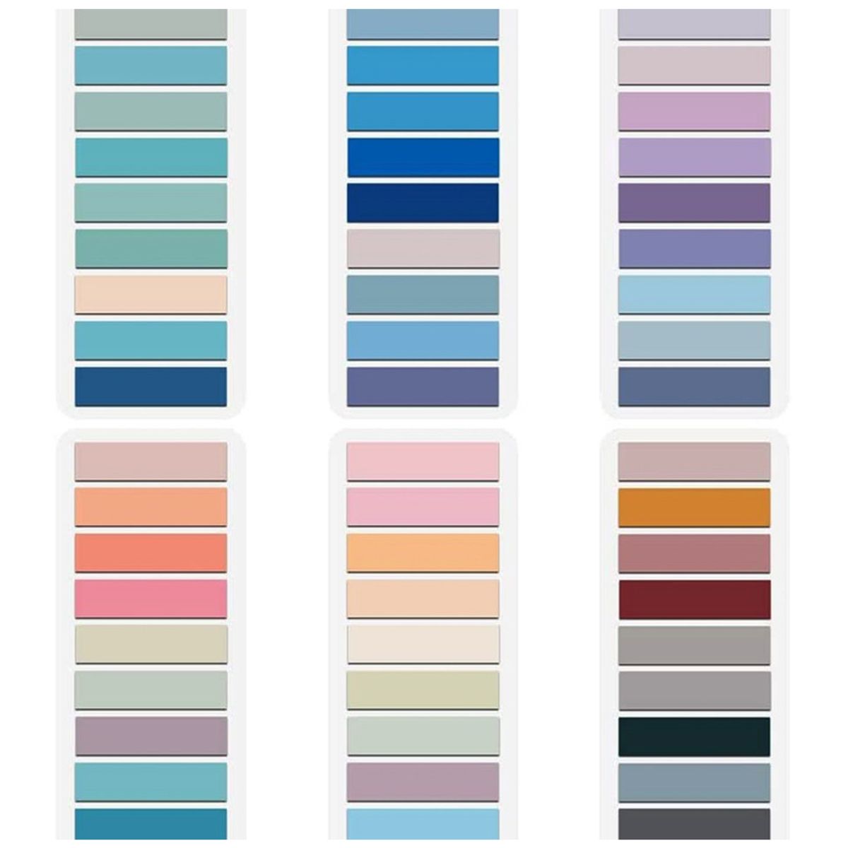 KUANGYE - 6 Packs Adhesivos Surtido Multicolores Para Libros Notas