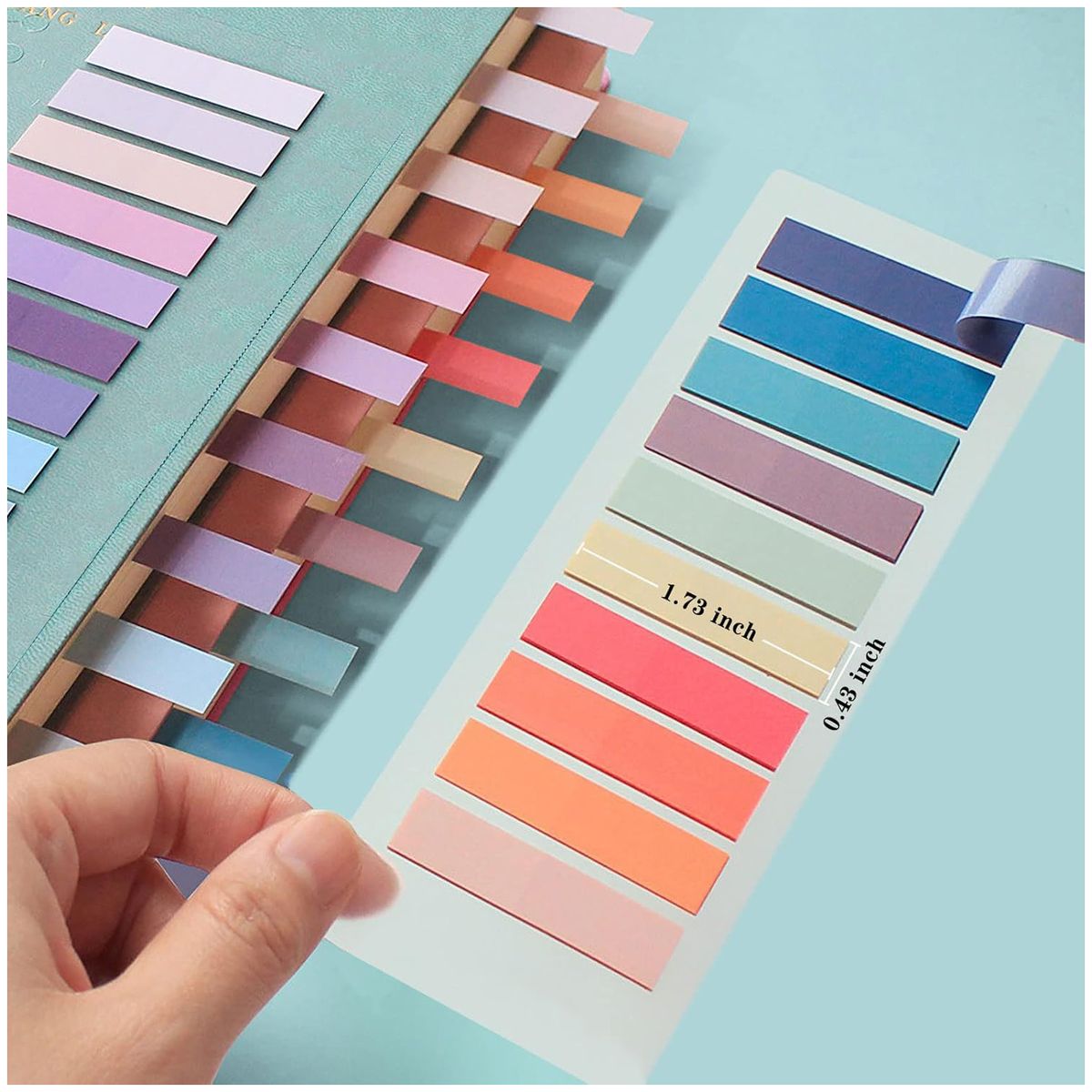 KUANGYE - 6 Packs Adhesivos Surtido Multicolores Para Libros Notas