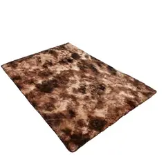 GENERICO - Alfombra Peluda Tipo Shaggy 200x240 Color cafe Jaspeado