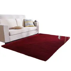 GENERICO - Alfombra Peluda Tipo Shaggy 200x240 Color Burdeo