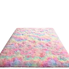 GENERICO - Alfombra Peluda Tipo Shaggy 200x240 Color Multicolor